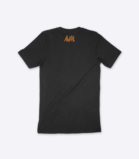 A parody spoof black t-shirt of the classic Def Leppard logo but with the words "Def Bastard" instead - designed by Amok