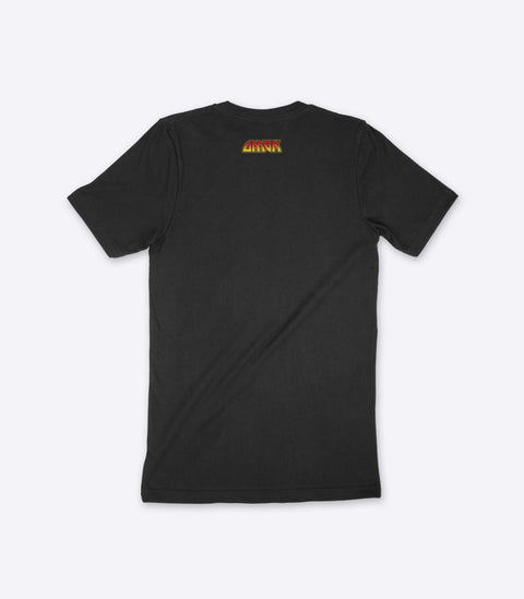 A parody spoof t-shirt of the classic Kiss logo but with the word "Pussy" instead - designed by Amok