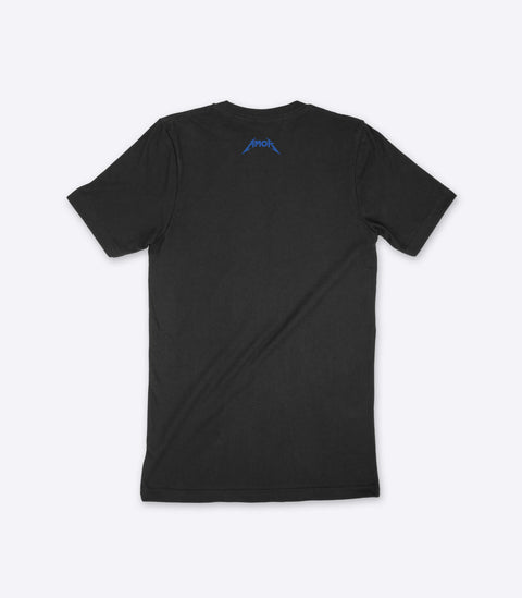 A parody spoof t-shirt of the classic Metallica logo but with the word "Muthafucka" instead - designed by Amok
