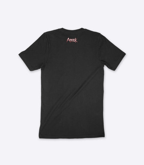 A parody spoof black t-shirt of the classic Slipknot logo but with the word "Sicknote" instead - designed by Amok